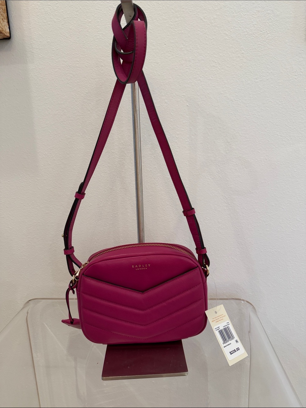 RADLEY LONDON Magenta Chevron Crossbody Bag